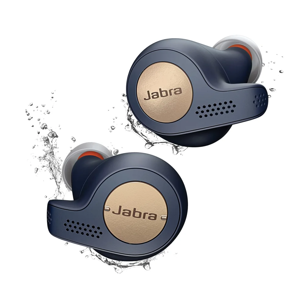 Jabra Elite Active 65t Alexa Enabled True Wireless Sports Earbuds with Charging Case – Copper Blue (Renewed)