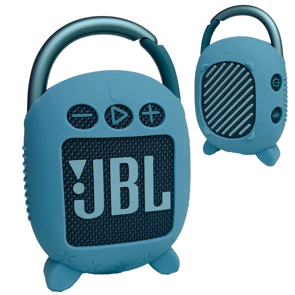 Silicone Cover Case for JBL Clip 4 Portable Bluetooth Speaker, Protective Carrying Case for JBL Clip 4 Portable Bluetooth Speaker Stand Up Holder (Blue)