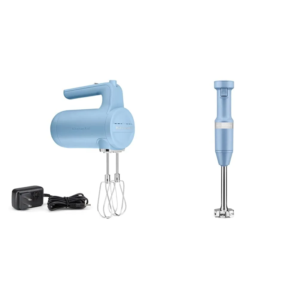 KitchenAid Cordless 7 Speed Hand Mixer - KHMB732 & Variable Speed Corded Hand Blender - KHBV53