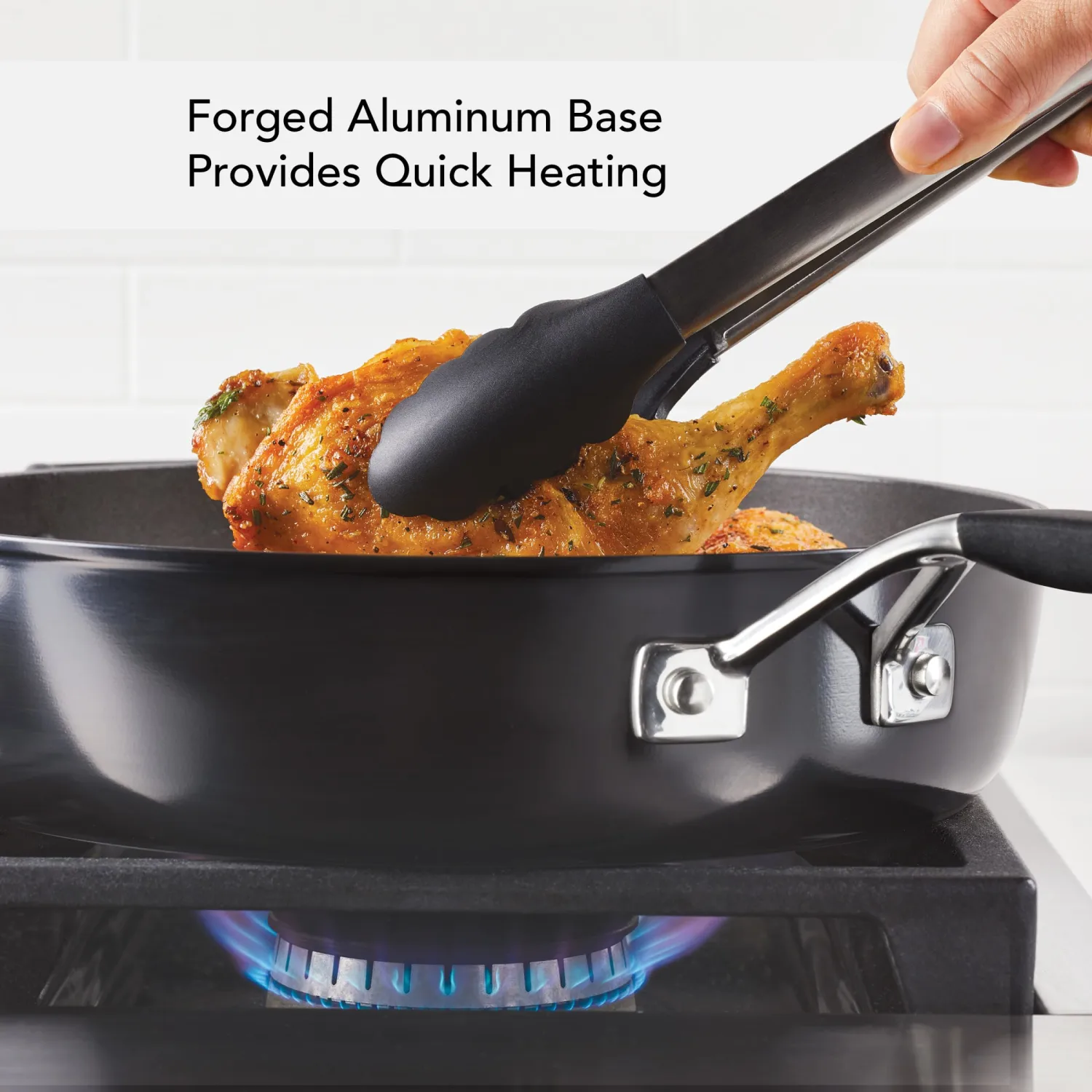 KitchenAid Hard Anodized Nonstick Saute Pan with Lid and Helper Handle, 5 Quart, Onyx Black
