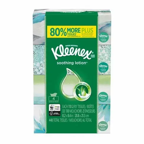 Kleenex 10-120 CT Lotion Aloe & E Facial Tissue