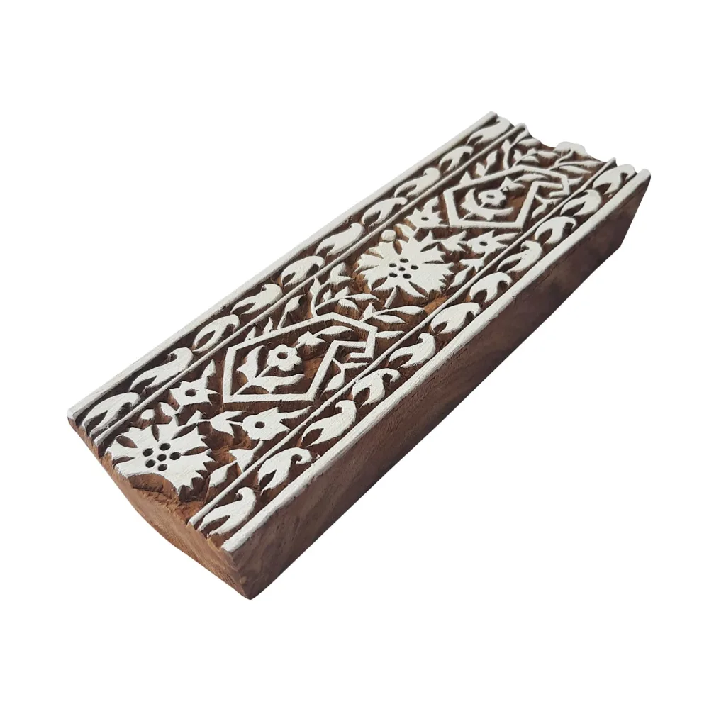 Royal Kraft Border Wooden Printing Block - DIY Henna Fabric Textile Paper Clay Pottery Stamp ESIHtag007