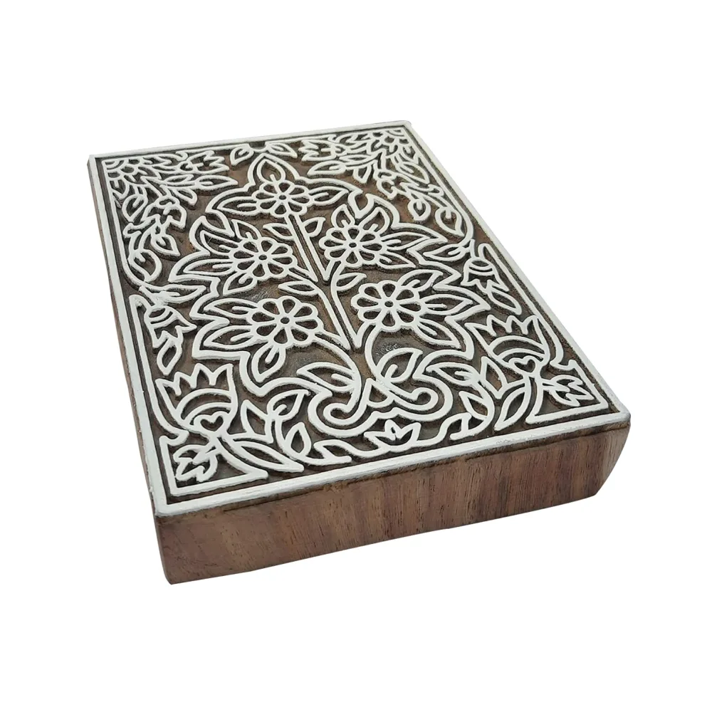 Royal Kraft Border Wooden Printing Block - DIY Henna Fabric Textile Paper Clay Pottery Stamp ESIHtag003