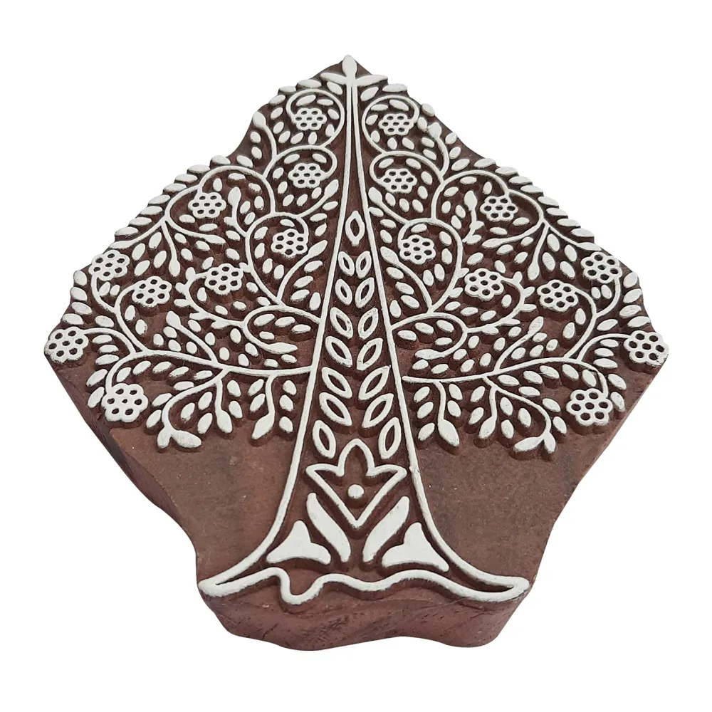 Royal Kraft Tree Wooden Printing Block - DIY Henna Fabric Textile Paper Clay Pottery Stamp ESIGtag027