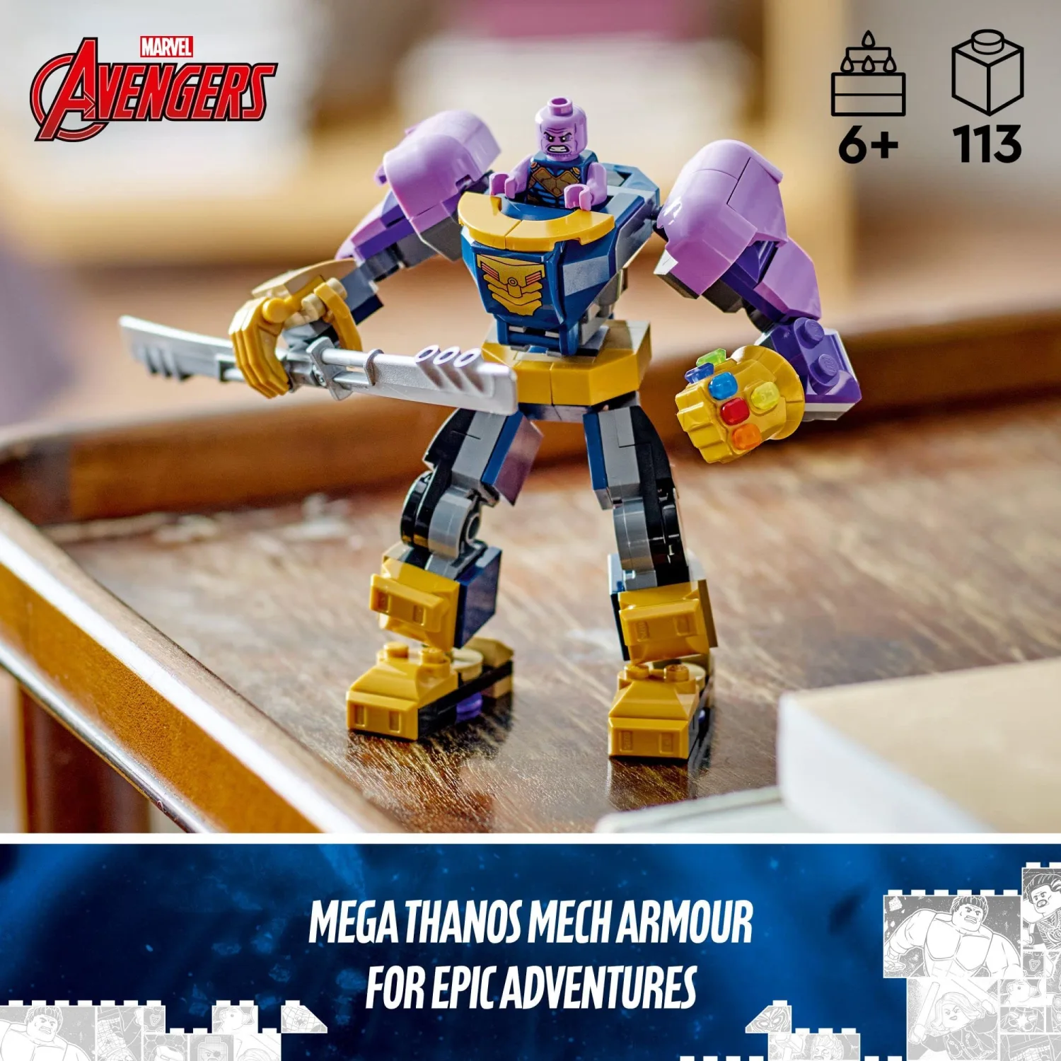 LEGO Marvel Thanos Mech Armor 76242, Avengers Action Figure Set, Building Toy with Infinity Gauntlet & Stones, Collectable Super Hero Gift for Boys and Girls Ages 6 Plus