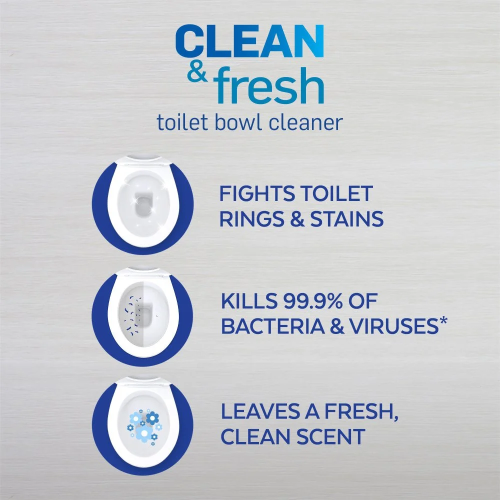 Lysol Clean & Fresh Toilet Bowl Cleaner, Ocean Fresh, 24 oz (Pack of 4)