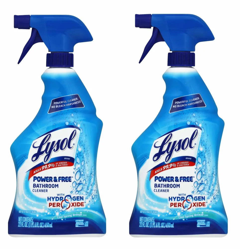 Lysol Power and Free Bathroom Cleaner, Fresh, 22 Ounce (Pack of 2)