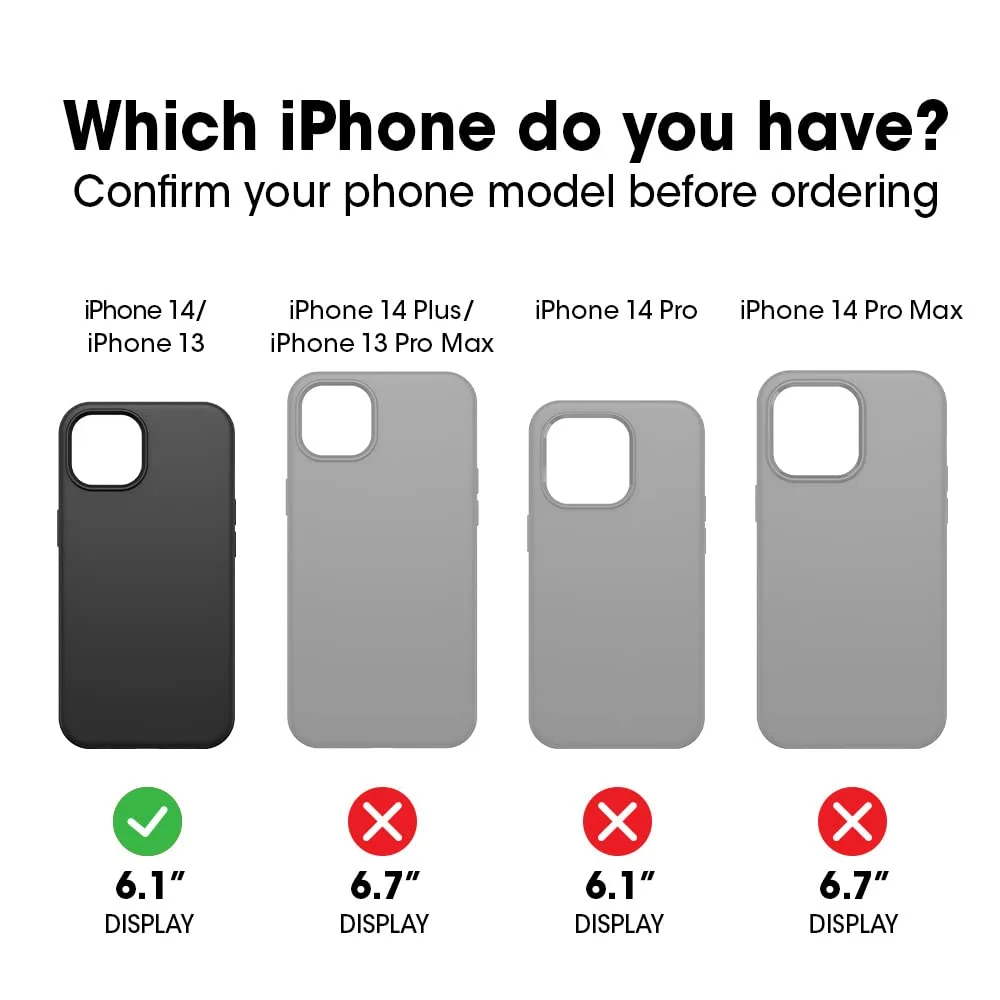 OtterBox iPhone 14 & iPhone 13 Symmetry Series+ Case - Clear, Ultra-Sleek, Snaps to MagSafe, Raised Edges Protect Camera & Screen