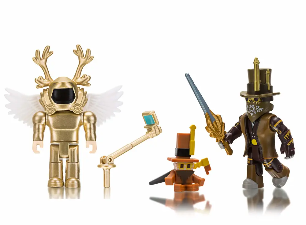 Roblox Action Collection - Steampunk, Simoon68 Golden God + chillthrill709 Two Figure Bundle [Includes 2 Exclusive Virtual Items]