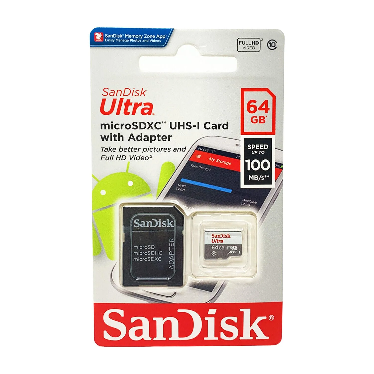Made for Amazon SanDisk 64GB microSD Memory Card for Fire Tablets and Fire -TV