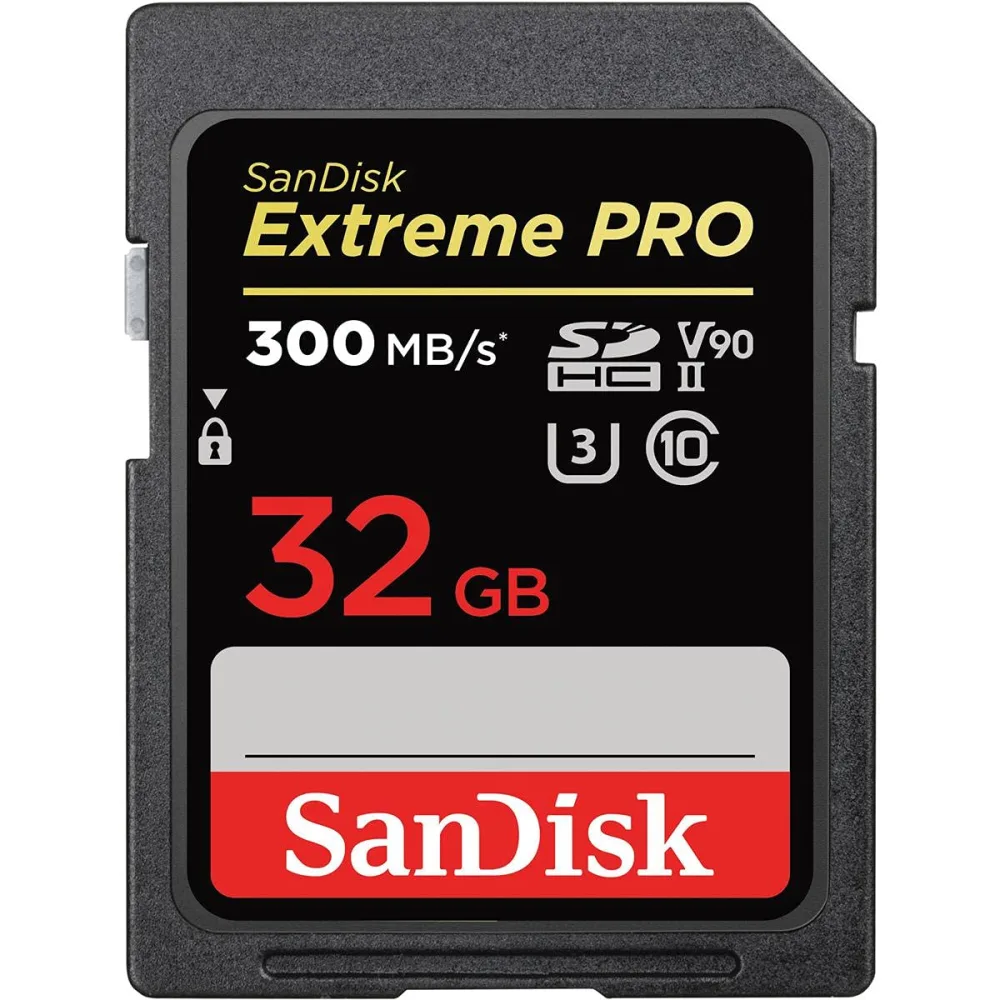 SanDisk 32GB Extreme PRO SDHC UHS-II Memory Card - C10, U3, V90, 8K, 4K, Full HD Video, SD Card - SDSDXDK-032G-GN4IN