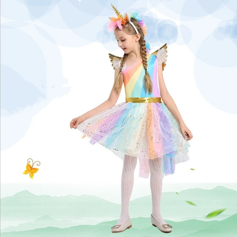 Girls' Gauze Princess Dress Wings Headdress