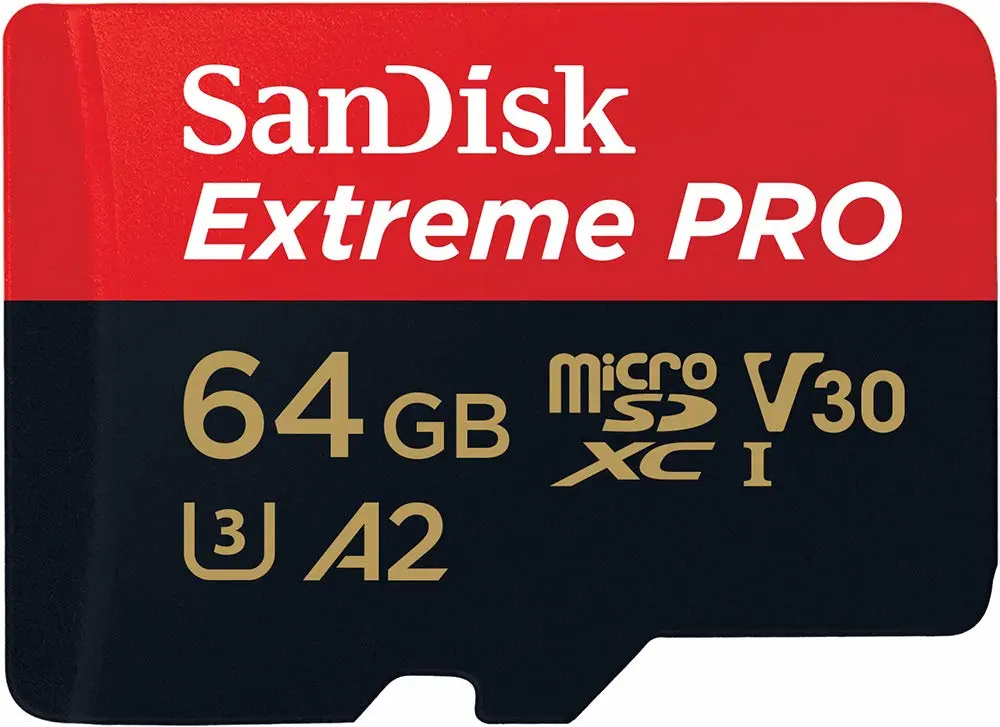 SanDisk 64GB Extreme PRO microSDXC Card + SD Adapter + RescuePro Deluxe, up to 200 MB/s, with A2 App Performance, for Smartphones, Action Cameras or Drones UHS-I Class 10 U3 V30