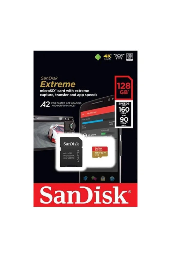 SanDisk 128GB Extreme MicroSDXC UHS-I, Memory Card for Mobile Gaming, Nintendo Switch, GoPro Hero - C10, U3, V30, 4K, A2, MicroSD Card SDXC - SDSQXA1-128G-GN6MA