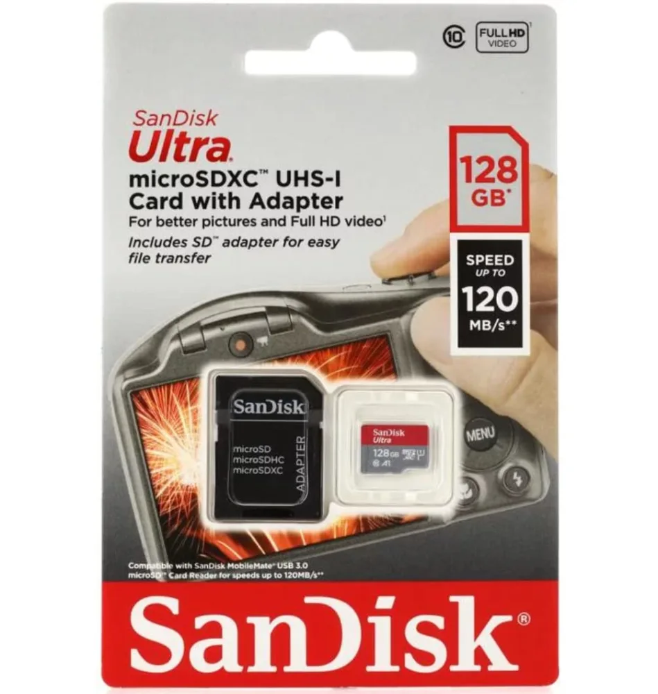 Verified by SanFlash for Zinc 770-6747-743 Sandisk Ultra 128GB microSD Memory Card for Fire Tablets and Fire -TV