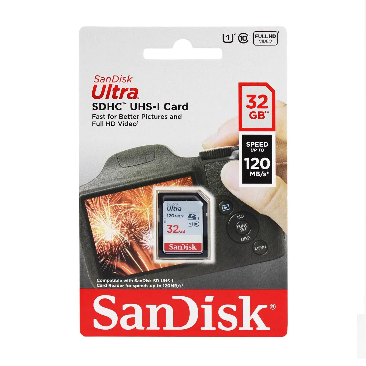 SanDisk 32GB Ultra SDHC UHS-I Memory Card - 90MB/s, C10, U1, Full HD, SD Card - SDSDUNR-032G-GN6IN