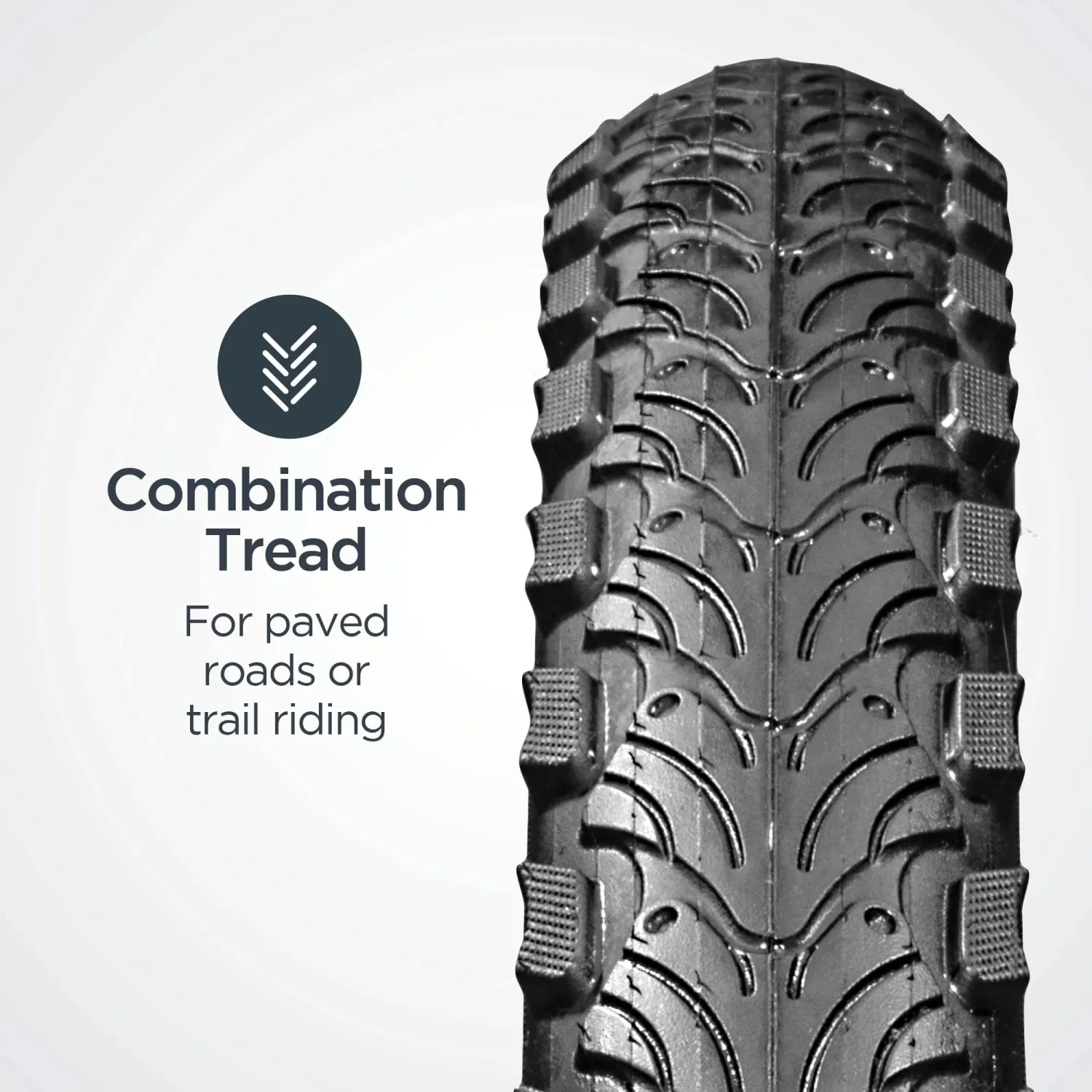 Schwinn Replacement Bike Tire, Folding Hybrid Bike Tire, Weather Resistant, Combination Tread, 700c x 38/20" x 1.95" / 26" x 2.0", Bicycle Replacement Parts