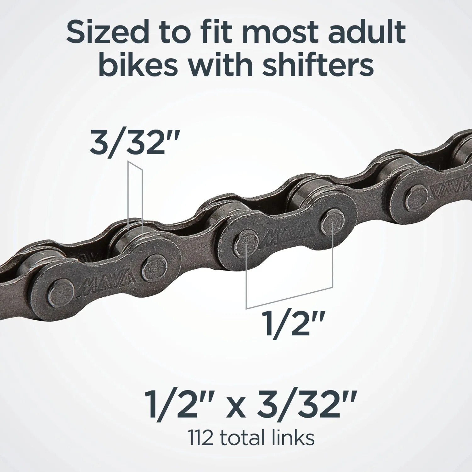 Schwinn Chain, Steel Replacement Chain, 112 Links, Fits Derailleur & Non-Derailleur Bikes, Single & Multi-Speed Bikes
