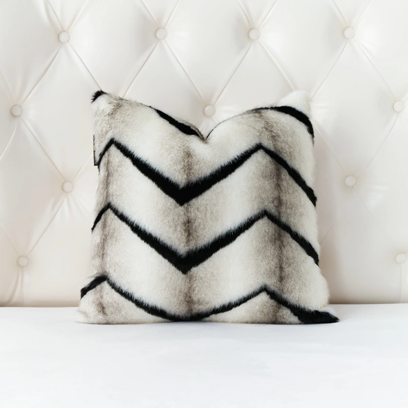 Zebra Tiger Pattern Imitation Fur Short Plush Sofa Cushion Pillow