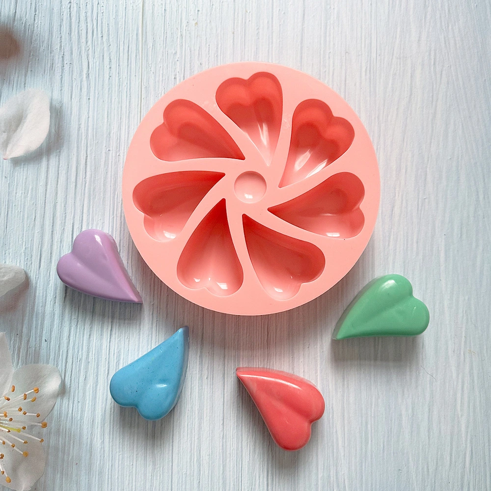 Silicone 7 Even Heart Petal Small Chocolate Cake Mold