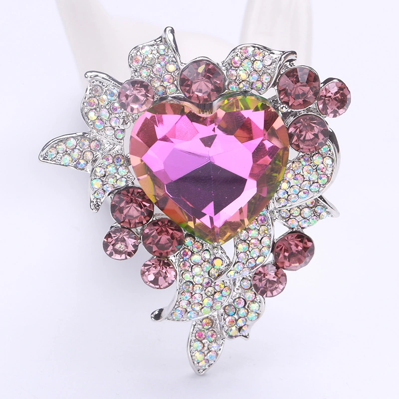 High-end Ocean Heart Crystal Luxury Full Diamond Women's Pin