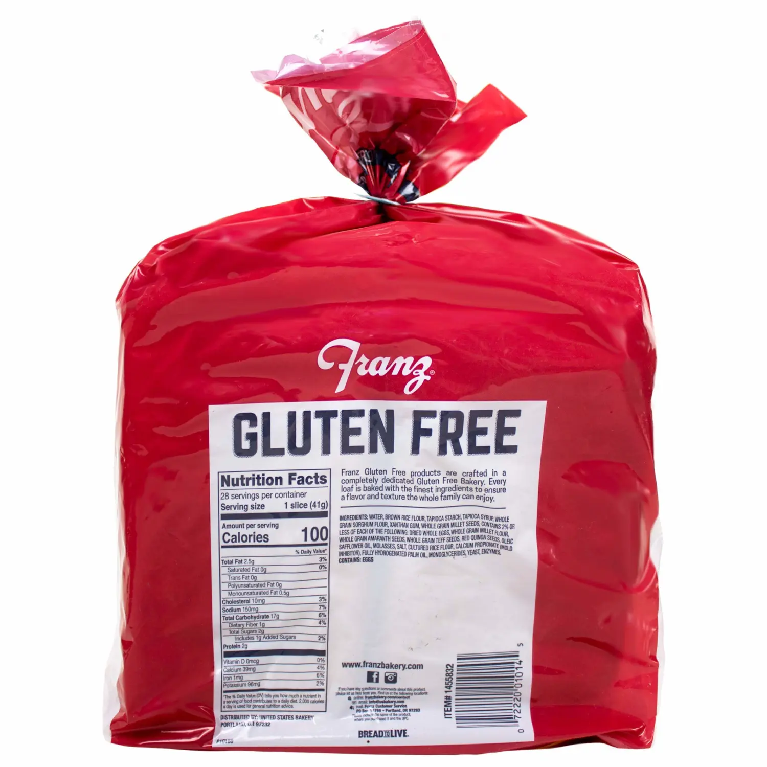 Franz Bakery Gluten Free Seven Grain Bread- 2 Pack (2 x 1lb 4oz)
