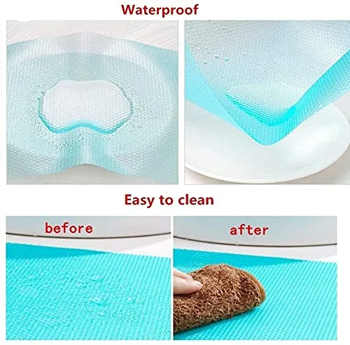 Aiosscd 7 PCS Shelf Mats Antifouling Refrigerator Liners Washable Refrigerator Pads Fridge Mats Drawer Placemats Home Kitchen Gadgets Accessories Organization for Top Freezer(2green+2pink+3blue)