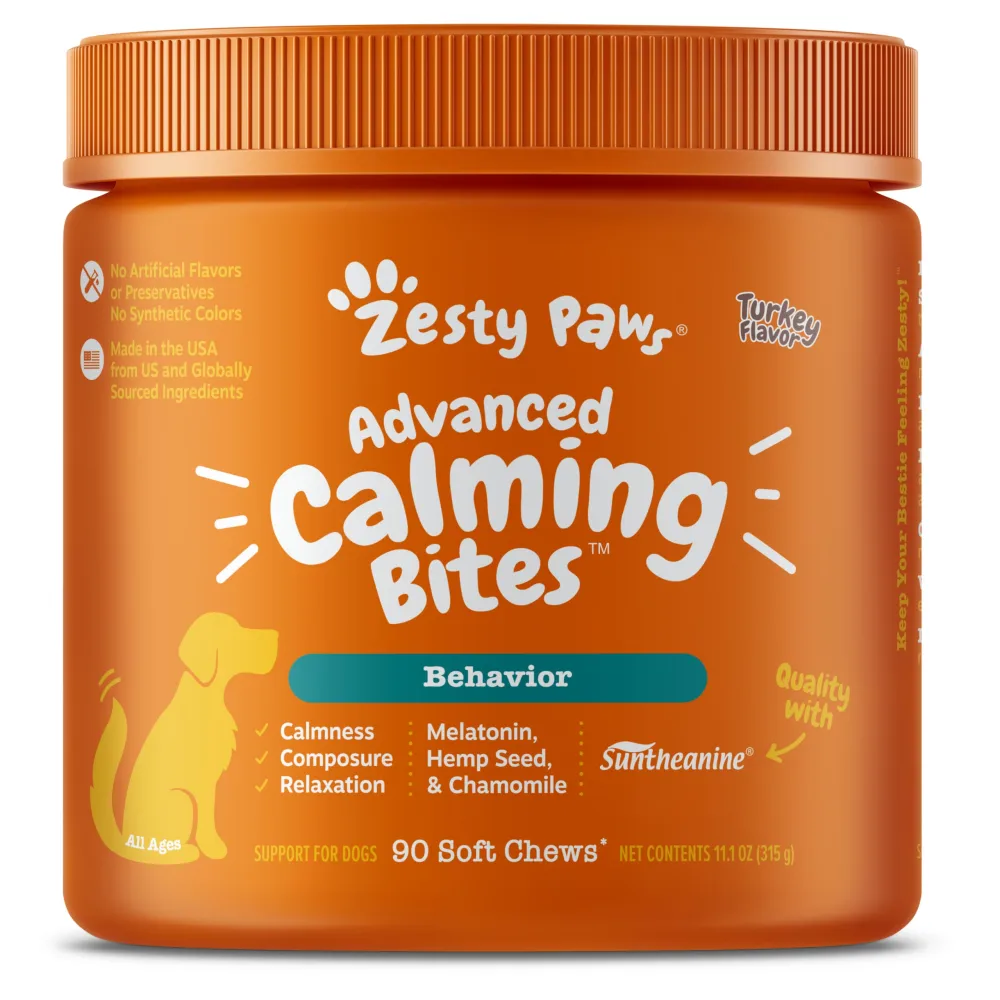 Zesty Paws Calming Chews for Dogs with Melatonin - Composure & Relaxation for Everyday Stress & Separation - Melatonin for Dogs - Dog Melatonin for Sleep - Dog Sleep Aid - Advanced Melatonin 90 Count