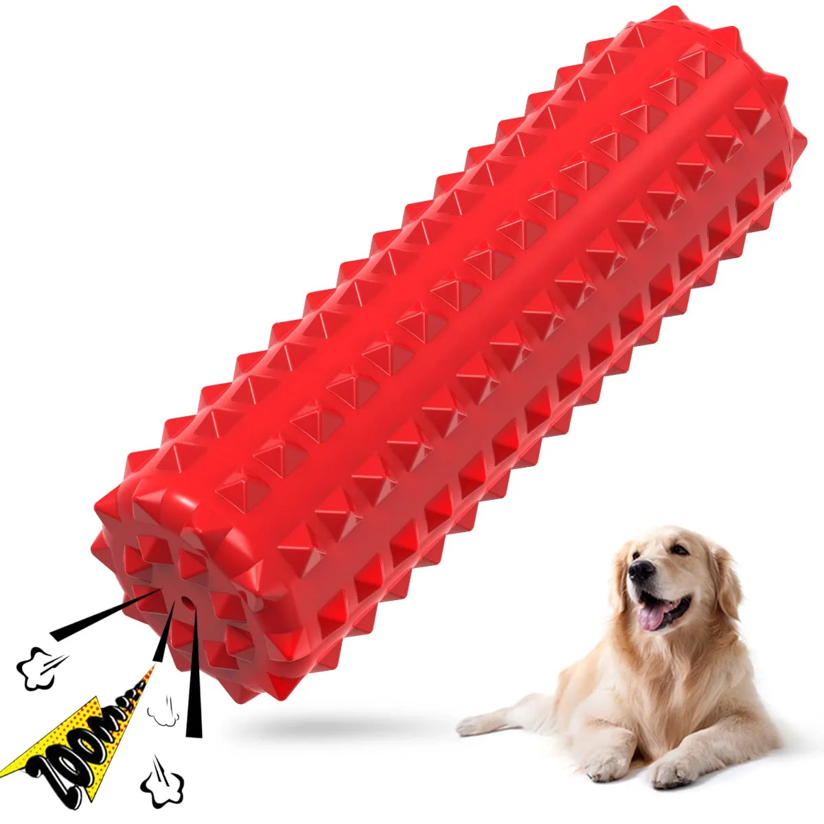 VANFINE Dog Toy, Squeaky, Indestructible, Tough, Durable Stick Chew Toy for Large Dogs, Puppies and Aggressive Chewers with Non-Toxic Natural Rubber (Medium/Large Dog, Stick)