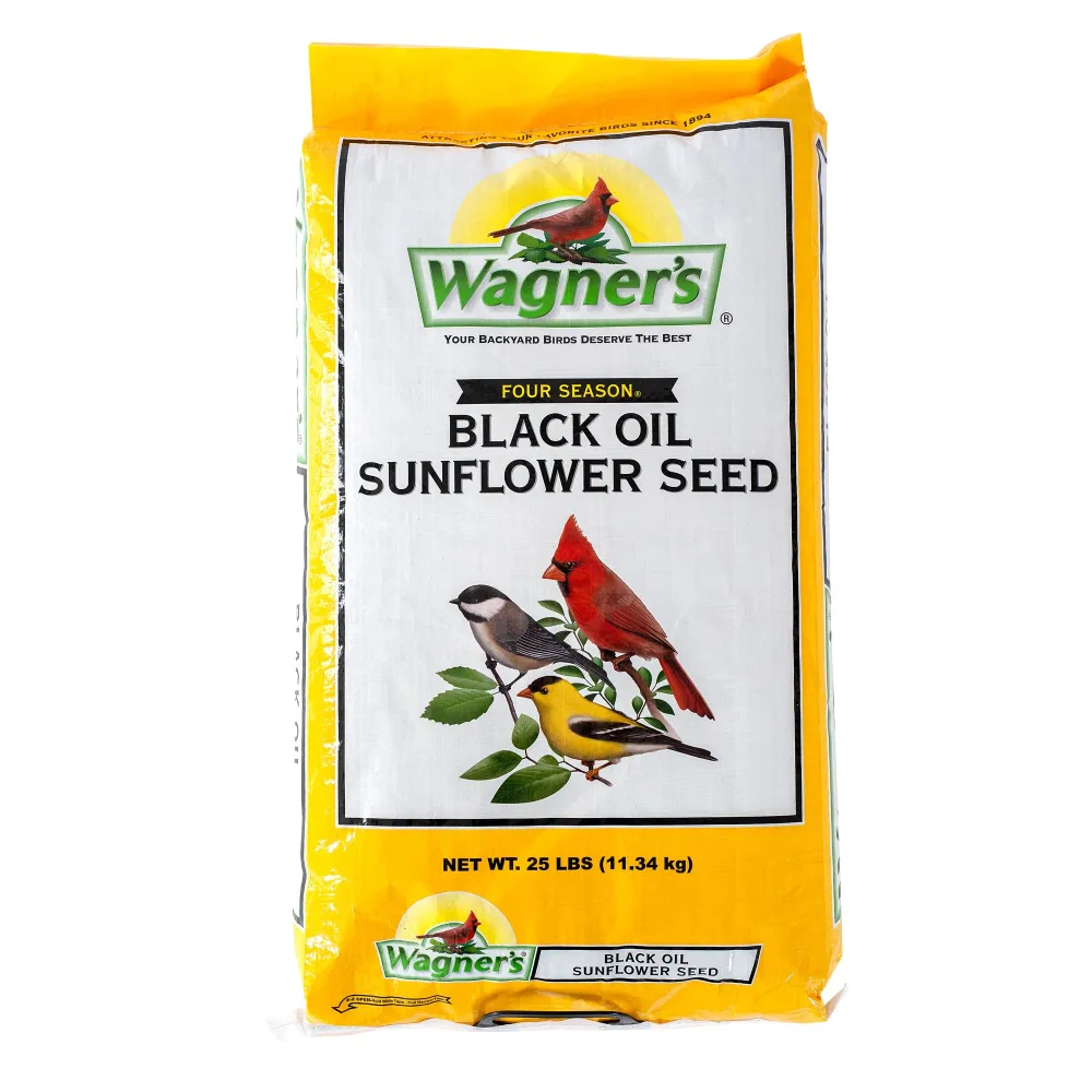 Wagner's 76027 Black Oil Sunflower Wild Bird Food, 25-Pound Bag