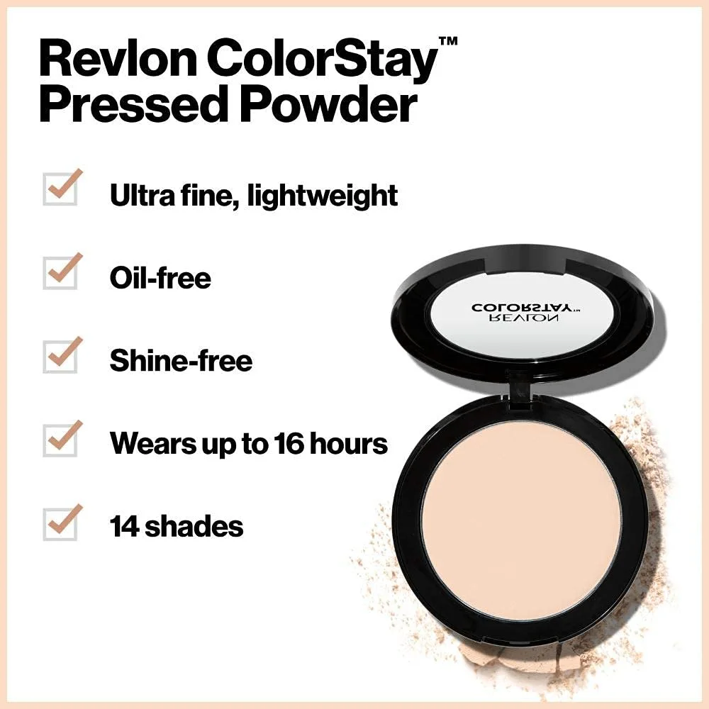 Revlon Powder Foundation, ColorStay Face Makeup, Longwearing, Oil Free-Fragrance Free, Noncomedogenic, Ivory (110)