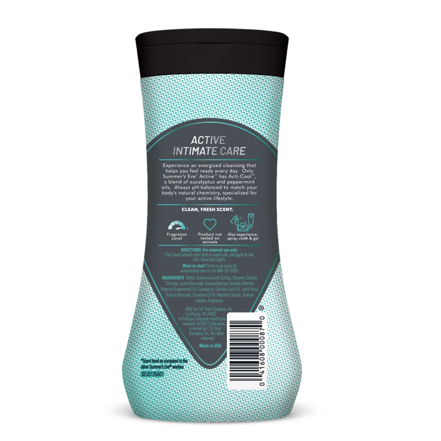 Summer's Eve Active Daily Performance All Over Feminine Body Wash, pH balanced, 12 fl oz bottle 3 Pack