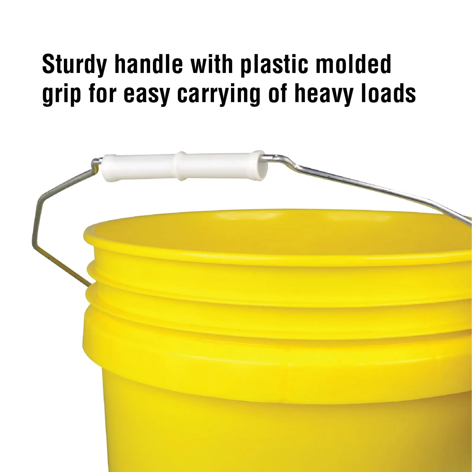 Seachoice 5-Gallon Plastic Bucket w/Metal Handle, Yellow