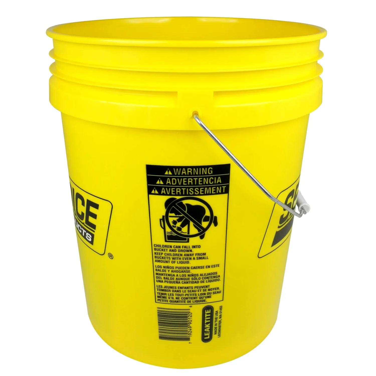 Seachoice 5-Gallon Plastic Bucket w/Metal Handle, Yellow