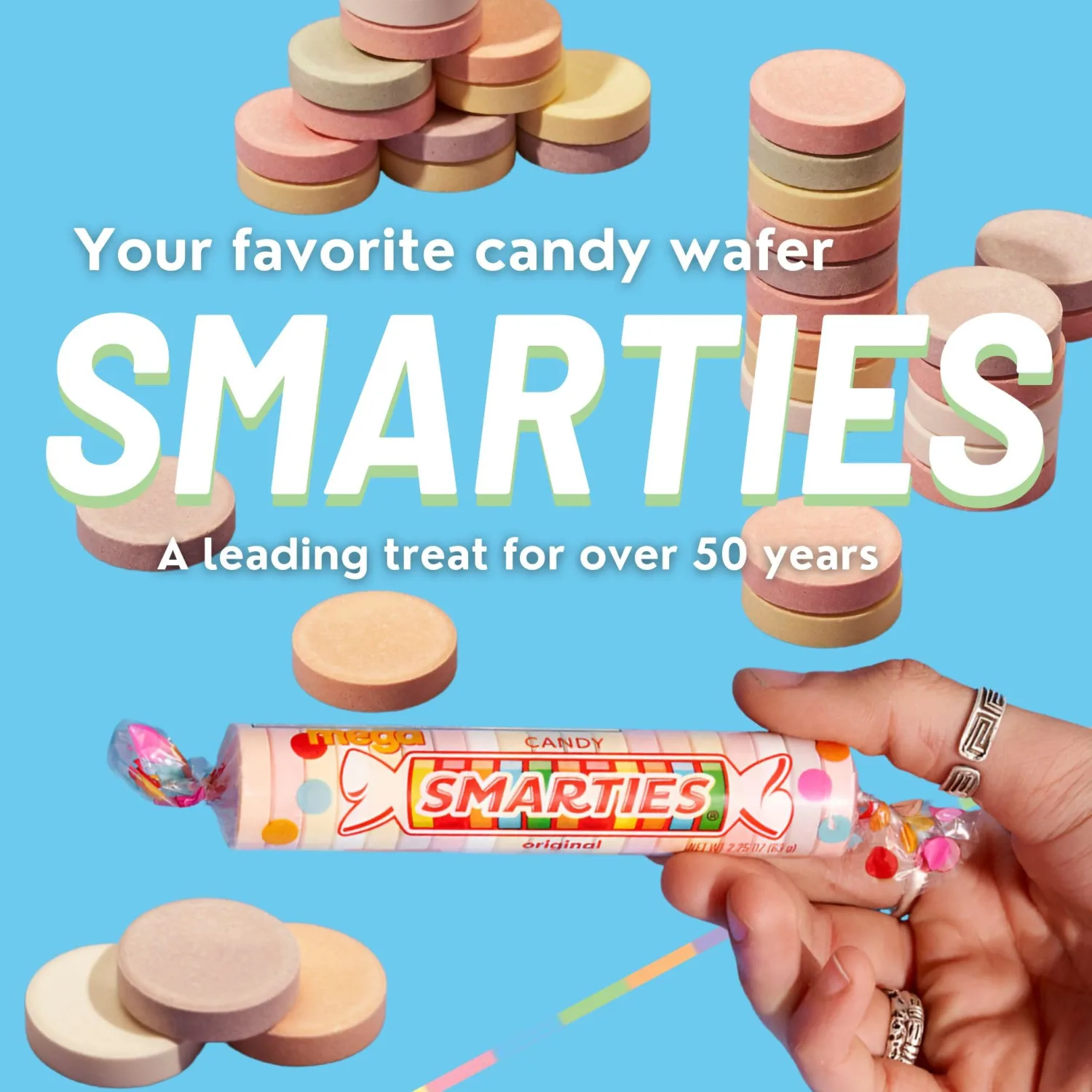 Smarties Candy Rolls Original Flavor Bulk Gluten Free & Vegan Delight Classic Sweetness from Family Owned Since 1949 Peanut Free Dairy Free Perfect Halloween Treat - 2.2 Pound (36 Counts)