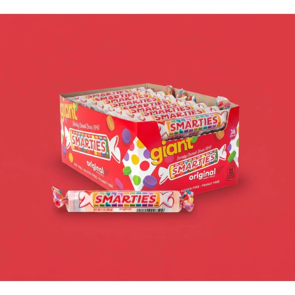 Smarties Candy Rolls Original Flavor Bulk Gluten Free & Vegan Delight Classic Sweetness from Family Owned Since 1949 Peanut Free Dairy Free Perfect Halloween Treat - 2.2 Pound (36 Counts)
