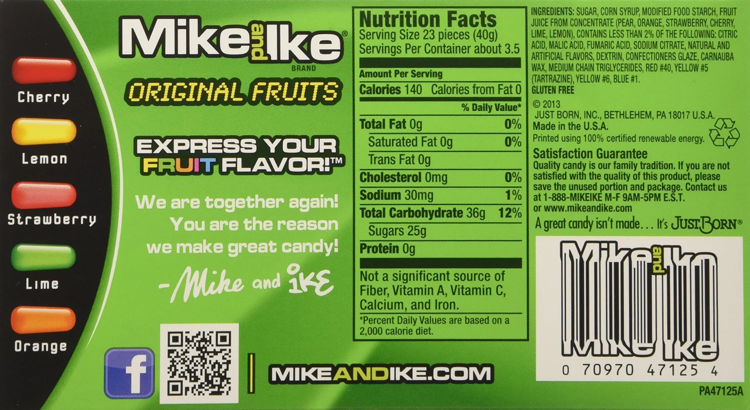 Mike and Ike Original Fruits 5 Ounce Box (Pack of 2)