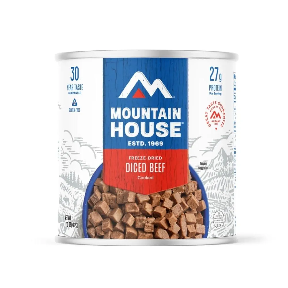 Mountain House Diced Beef | Freeze Dried Survival & Emergency Food | #10 Can | Gluten-Free