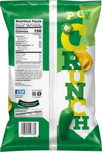 Lay's Kettle Cooked Jalapeno Potato Chips, 12.5 Oz