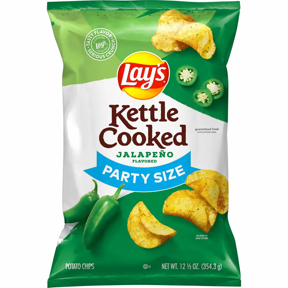 Lay's Kettle Cooked Jalapeno Potato Chips, 12.5 Oz