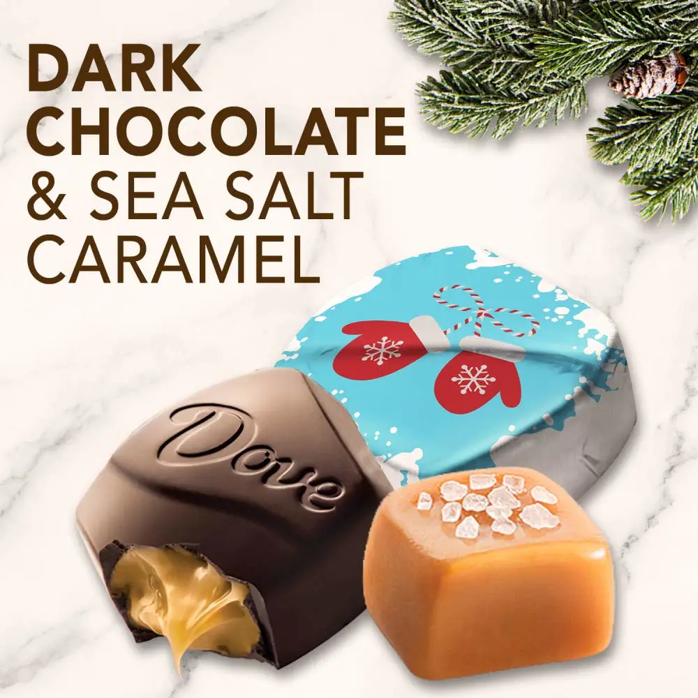 DOVE PROMISES Dark Chocolate & Sea Salt Caramel Christmas Candy, 7.94 oz Bag
