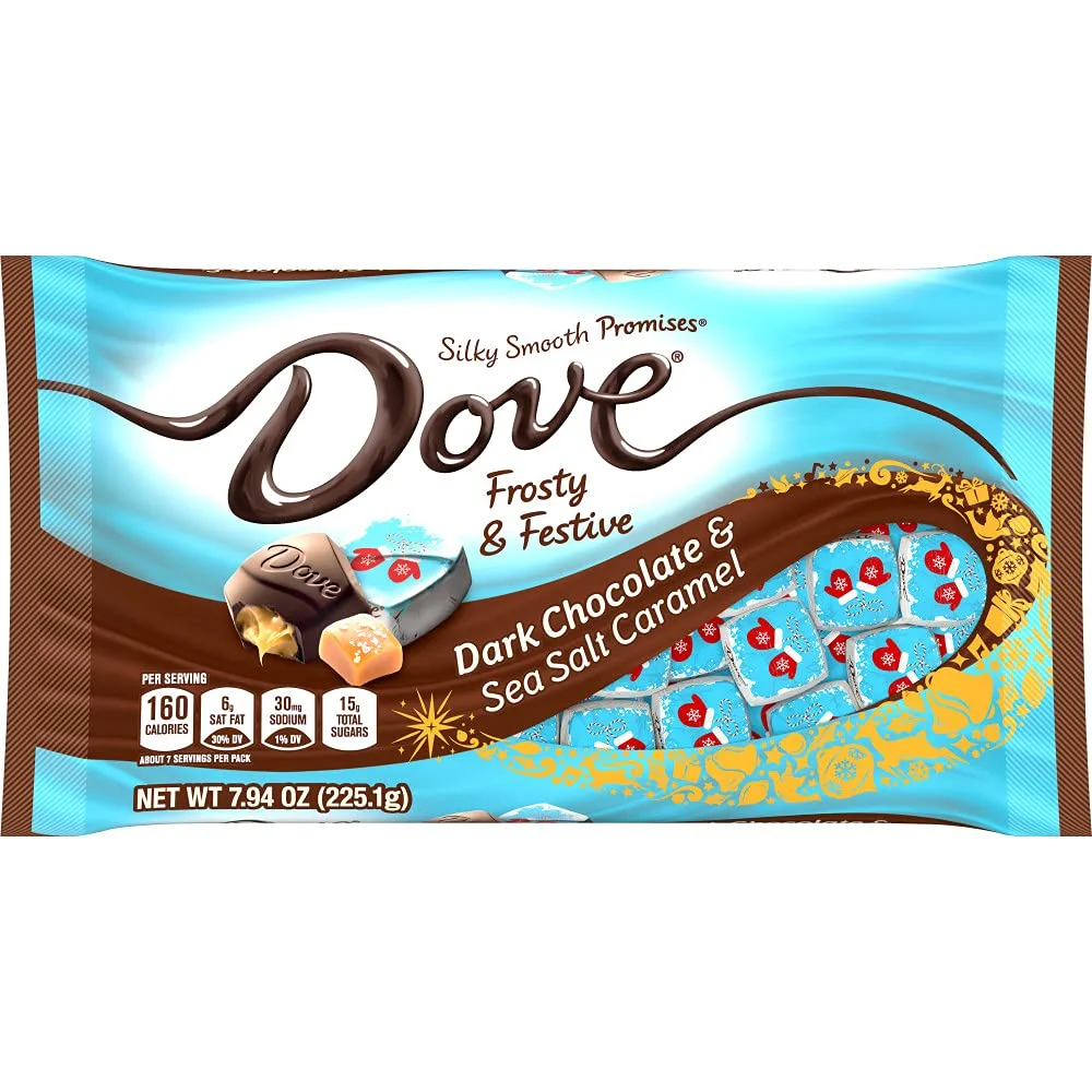 DOVE PROMISES Dark Chocolate & Sea Salt Caramel Christmas Candy, 7.94 oz Bag