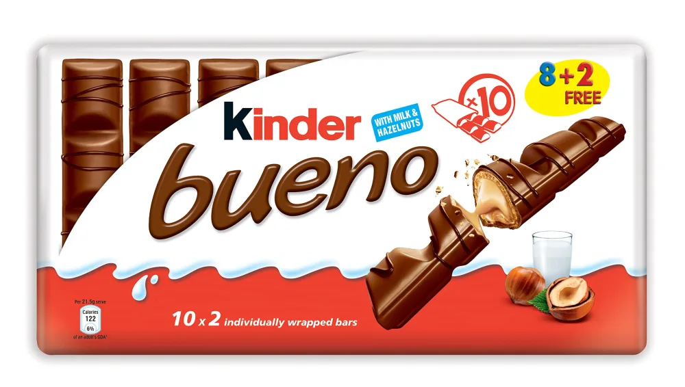 Kinder Bueno bar, Hazelnut, 1.51 Ounce (Pack of 10)