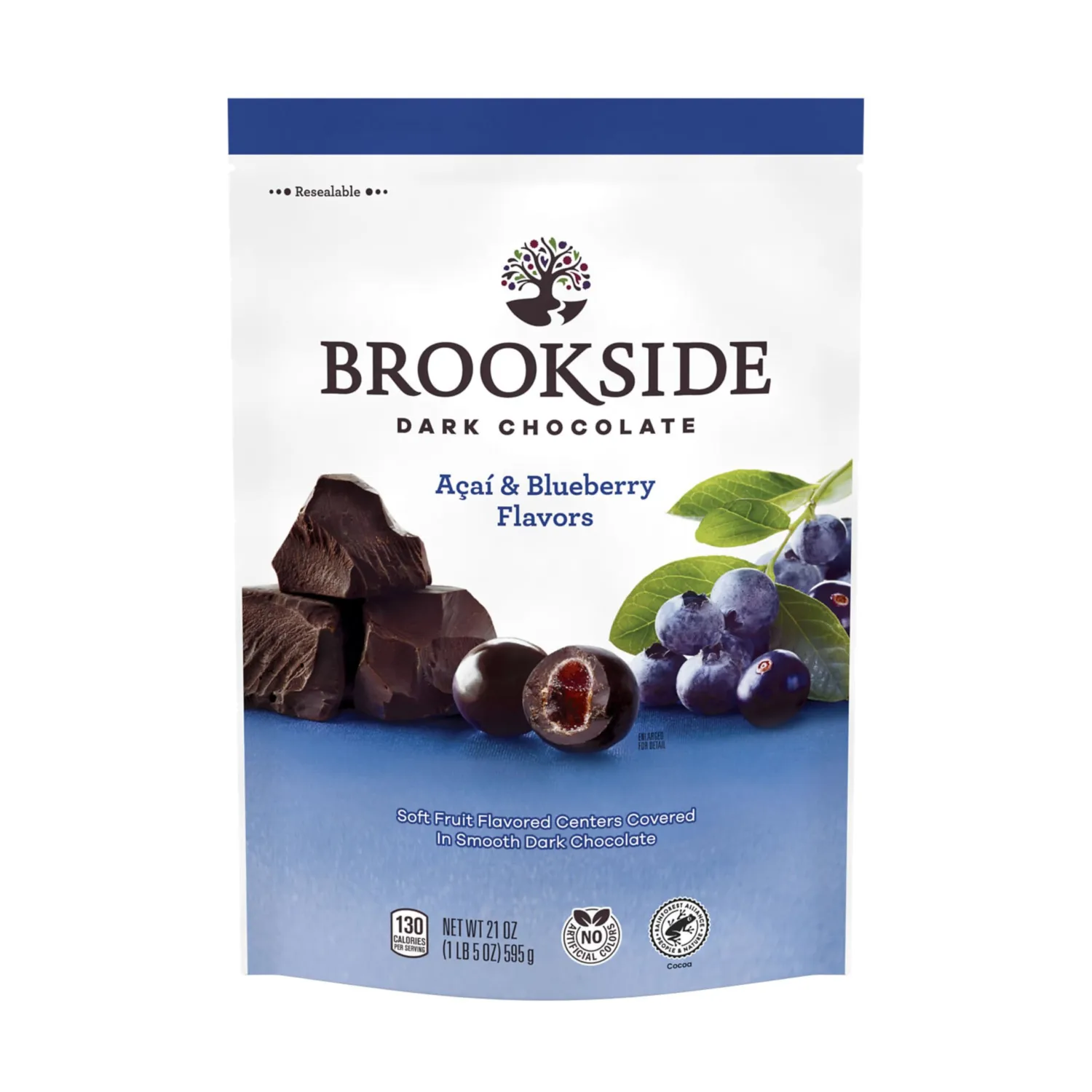 BROOKSIDE Dark Chocolate, Acai and Blueberry Flavored Snacking Chocolate Bag, 21 oz