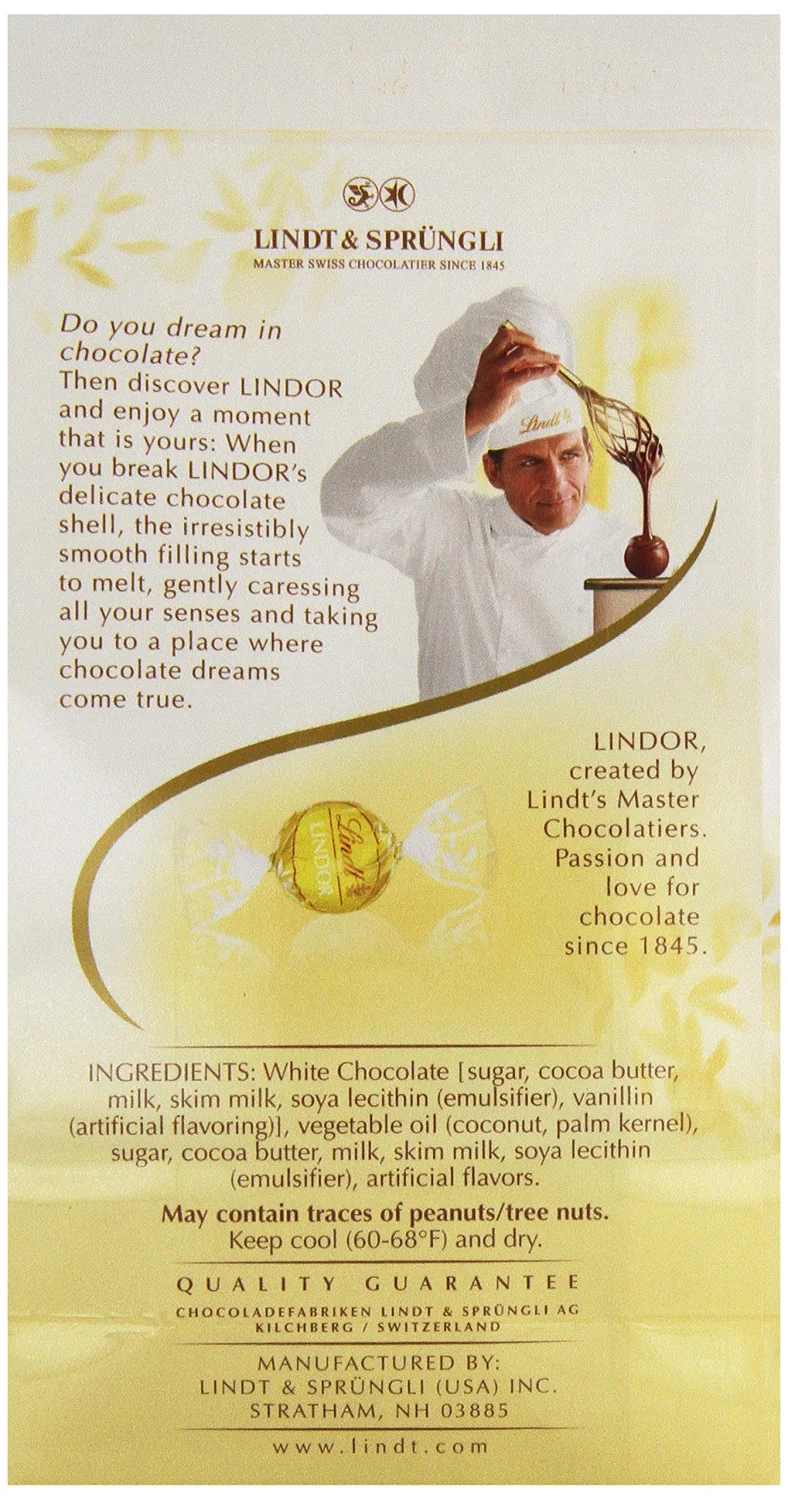 Lindt Lindor White Chocolate Truffle, 5.1 Ounce