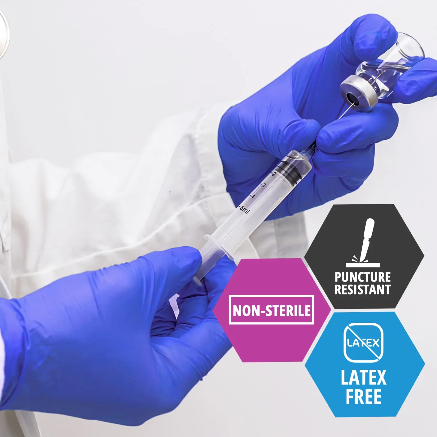 MED PRIDE Nitrile Medical Exam Gloves - Disposable Powder & Latex-Free Surgical Gloves For Doctors Nurses Hospital & Home Use