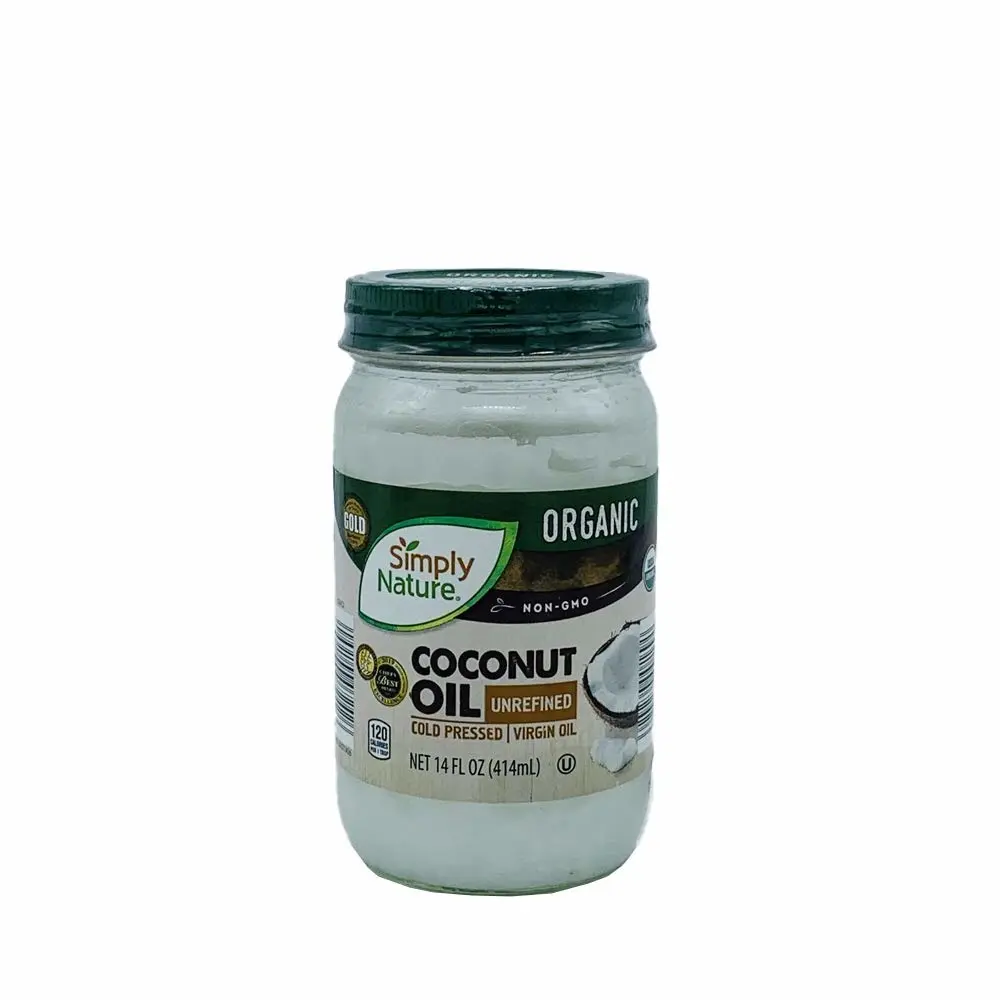 Simply Nature Organic Coconut Oil Unrefined, Cold Pressed, Virgin Oil 14 fl oz - PACK OF 3