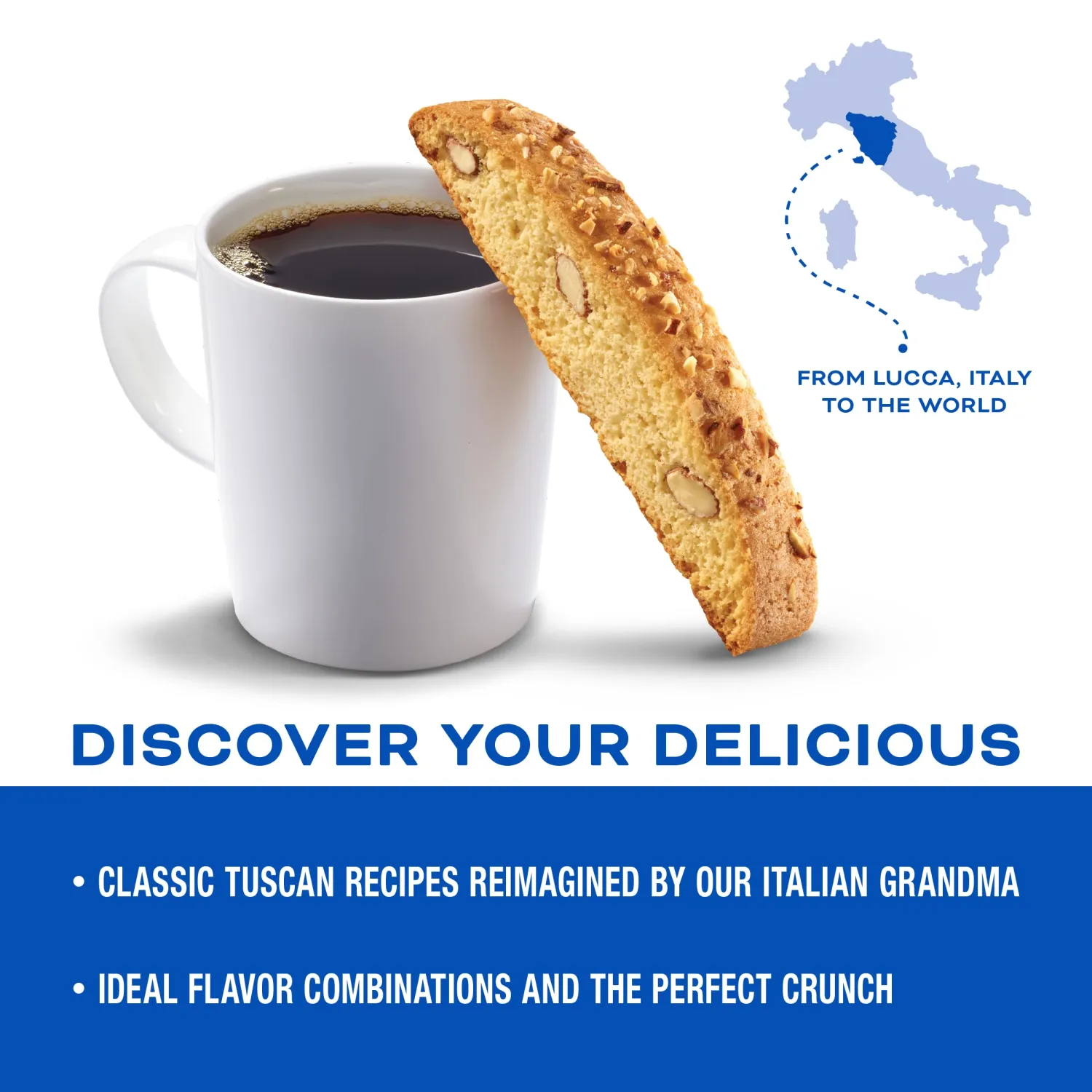 Nonni's Originali Biscotti Italian Cookies - Biscotti Individually Wrapped Cookies - Italian Biscotti Cookies Made with Premium California Almonds - Kosher Coffee Cookies - 1 Tub - 21 ounces