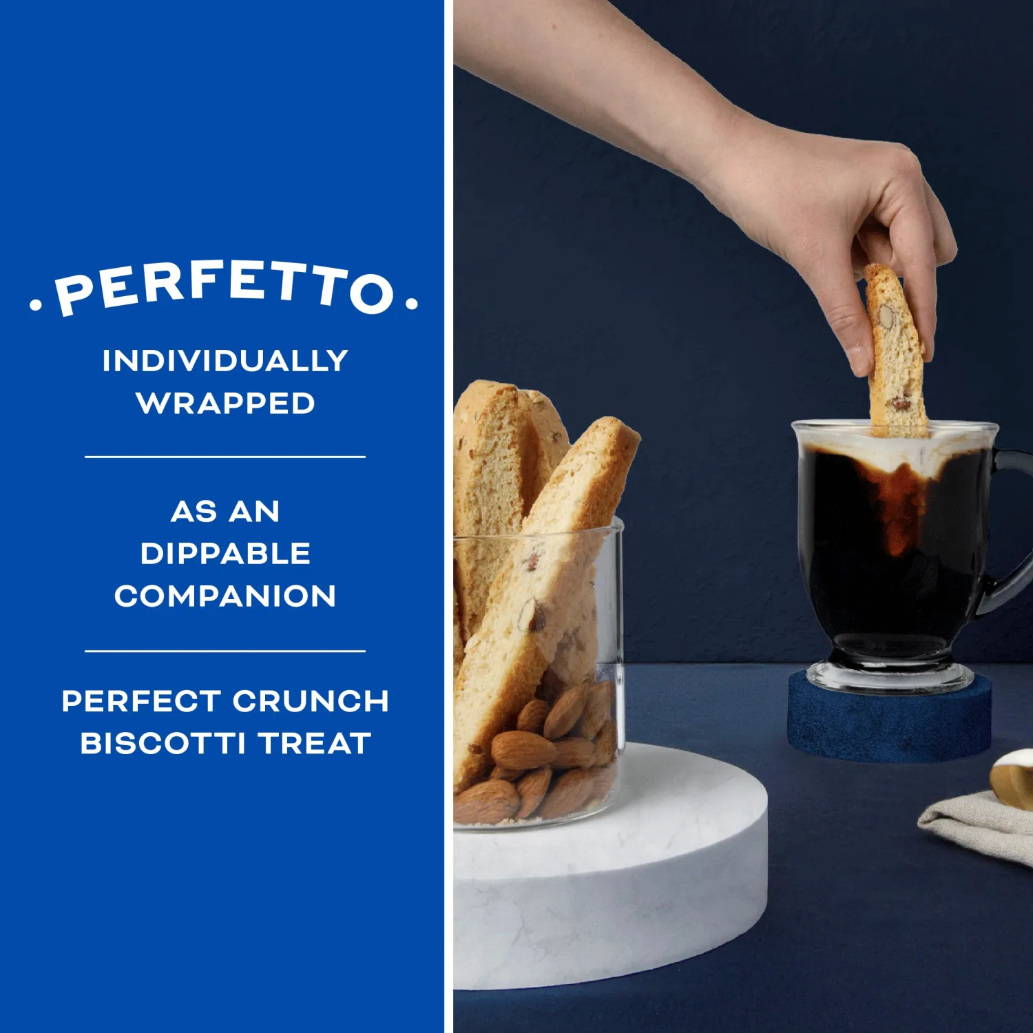 Nonni's Originali Biscotti Italian Cookies - Biscotti Individually Wrapped Cookies - Italian Biscotti Cookies Made with Premium California Almonds - Kosher Coffee Cookies - 1 Tub - 21 ounces