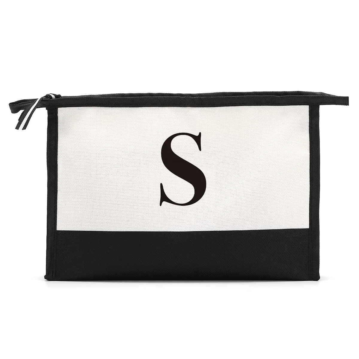 Monogrammed Gifts for Women Initial Monogram Personalized Gifts Cosmetic Bag Travel Makeup Bag Suitable for Wedding Birthday Beach Holiday Gift for Women Mom Teachers Friends Bridesmaids, Letter S